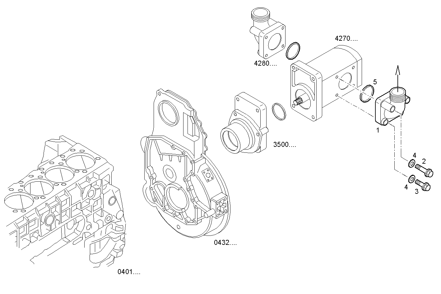 Iveco/FPT GR. HIDRAULIC OIL PUMP OUTLET