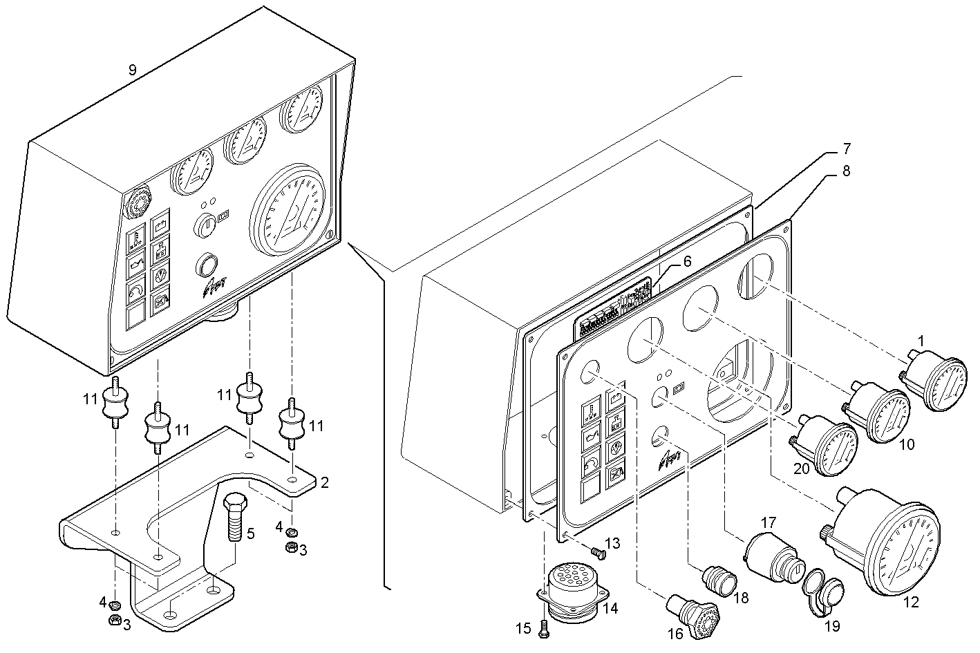 Iveco/FPT PANEL WITH ELECTRICAL INSTRUMENTS