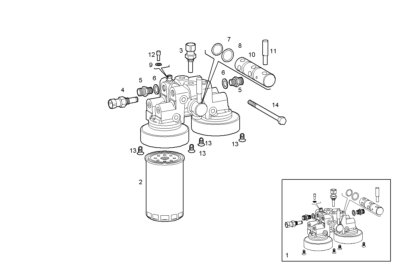 Iveco/FPT DOUBLE FUEL FILTER