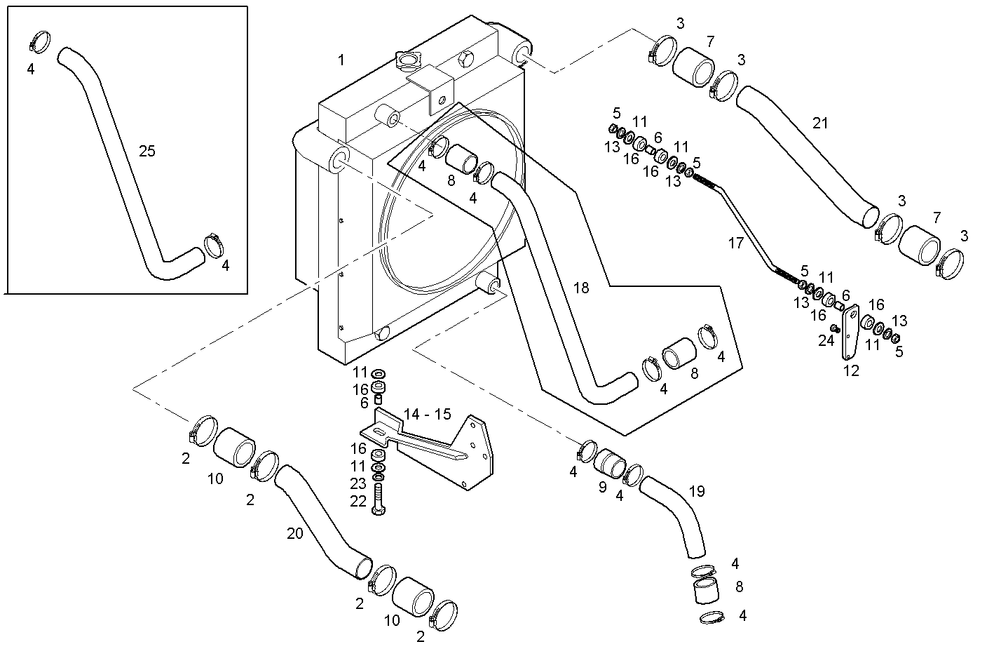 Iveco/FPT RADIATOR 2 CIRCUITS AIR/WATER