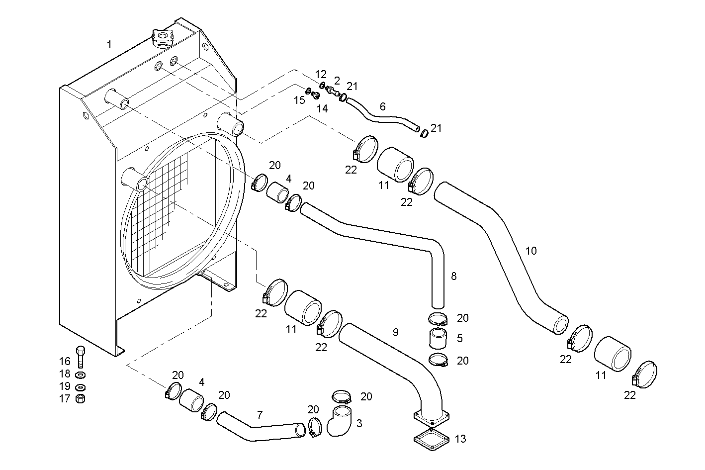 Iveco/FPT RADIATOR 2 CIRCUITS AIR/WATER