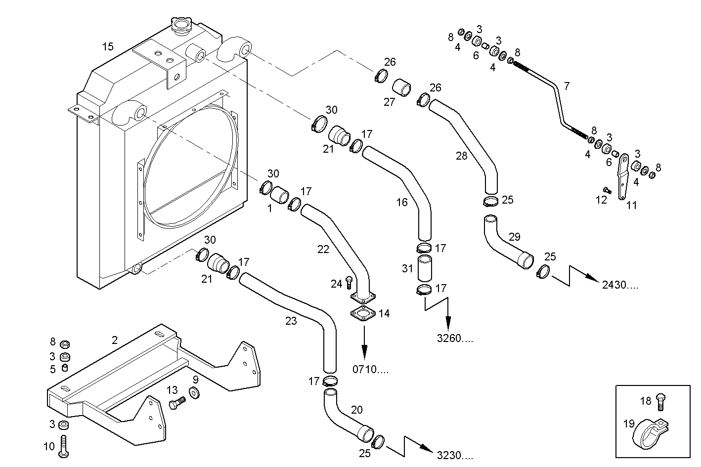 Iveco/FPT RADIATOR 2 CIRCUITS AIR/WATER