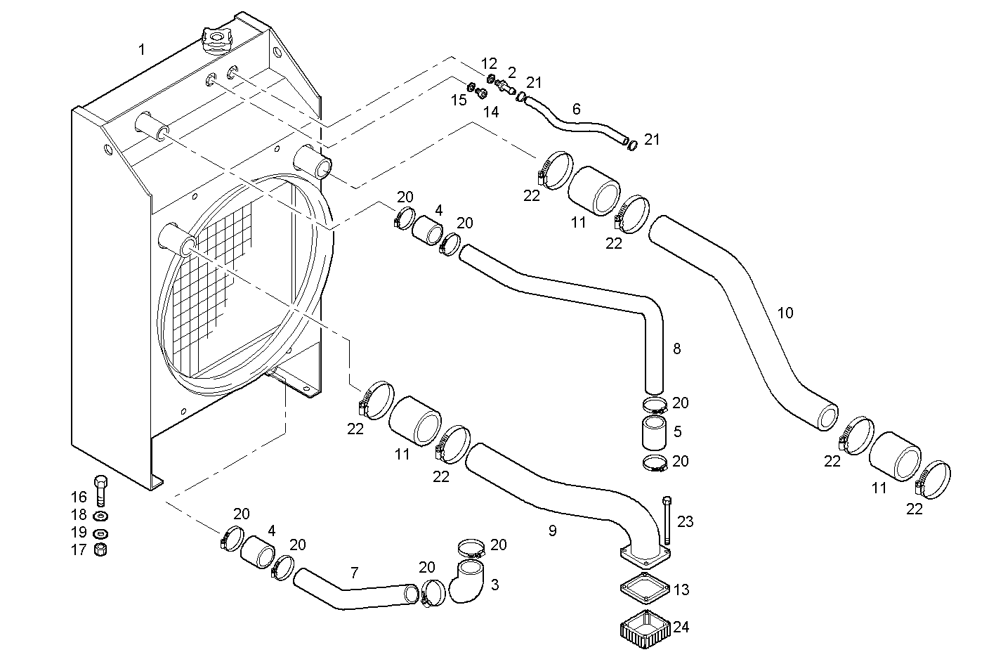 Iveco/FPT RADIATOR 2 CIRCUITS AIR/WATER