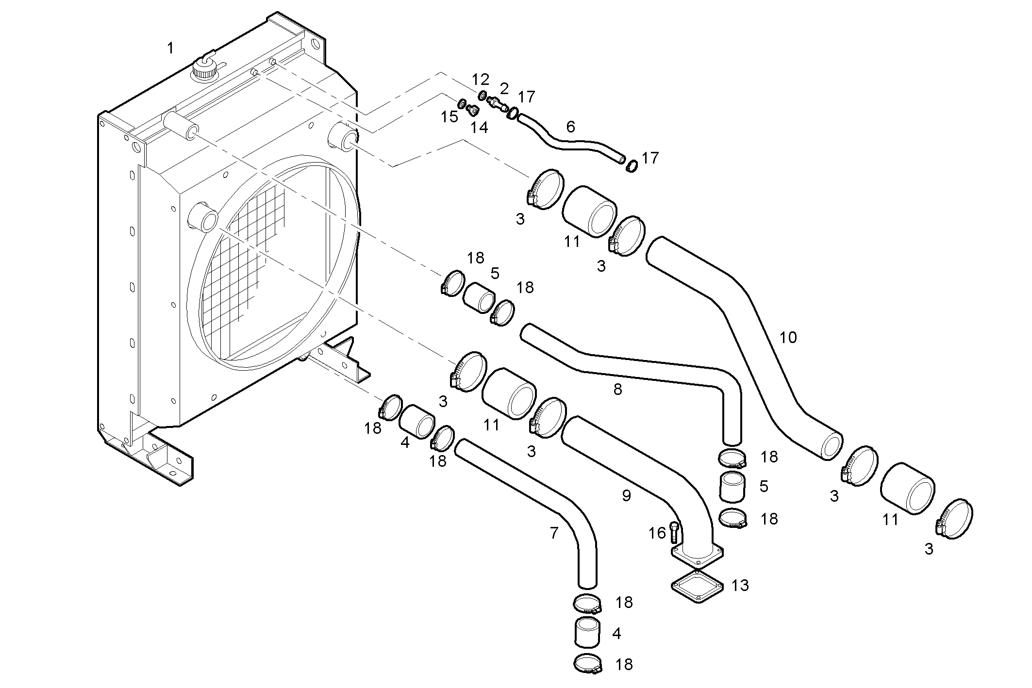 Iveco/FPT RADIATOR 2 CIRCUITS AIR/WATER