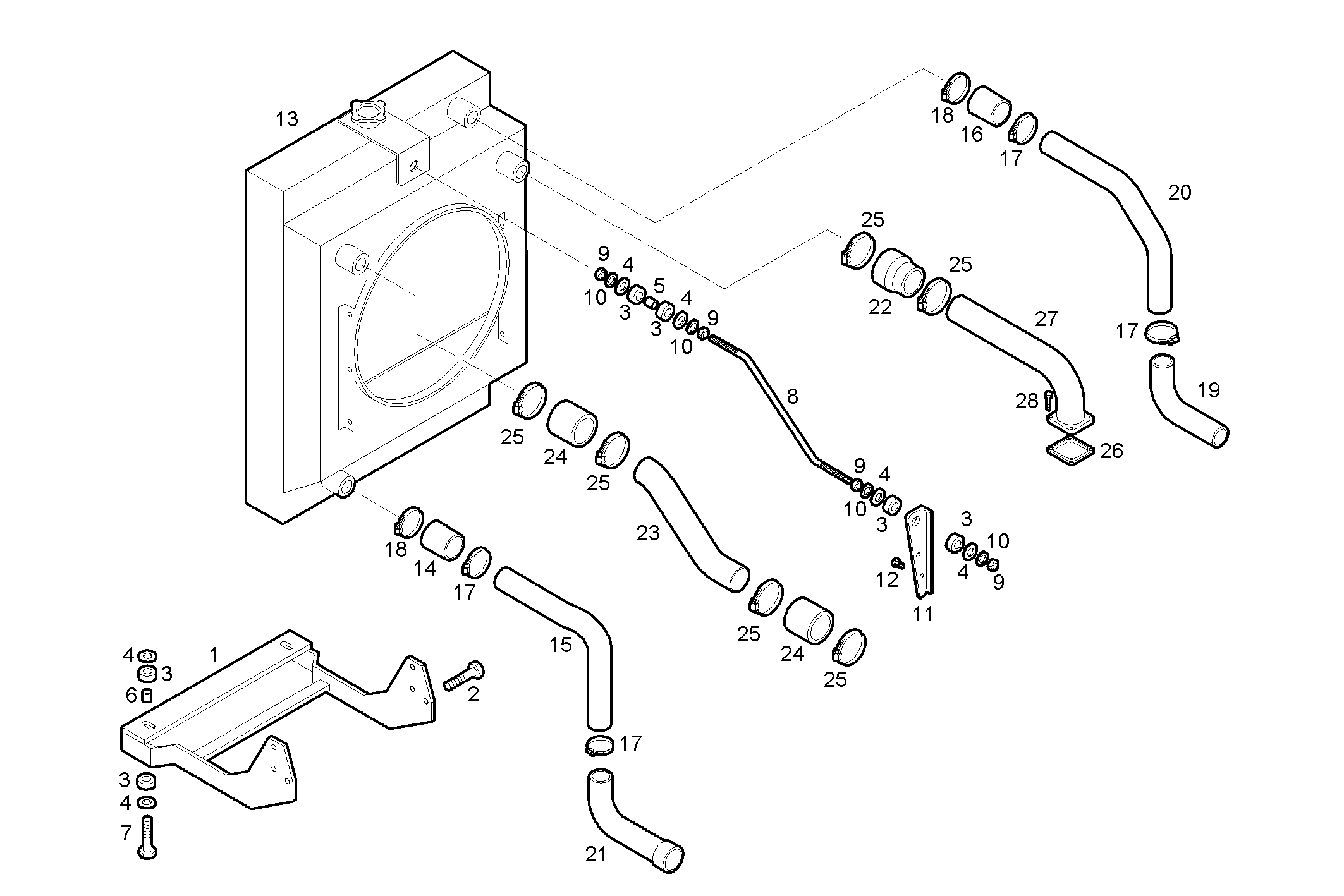 Iveco/FPT RADIATOR 2 CIRCUITS AIR/WATER