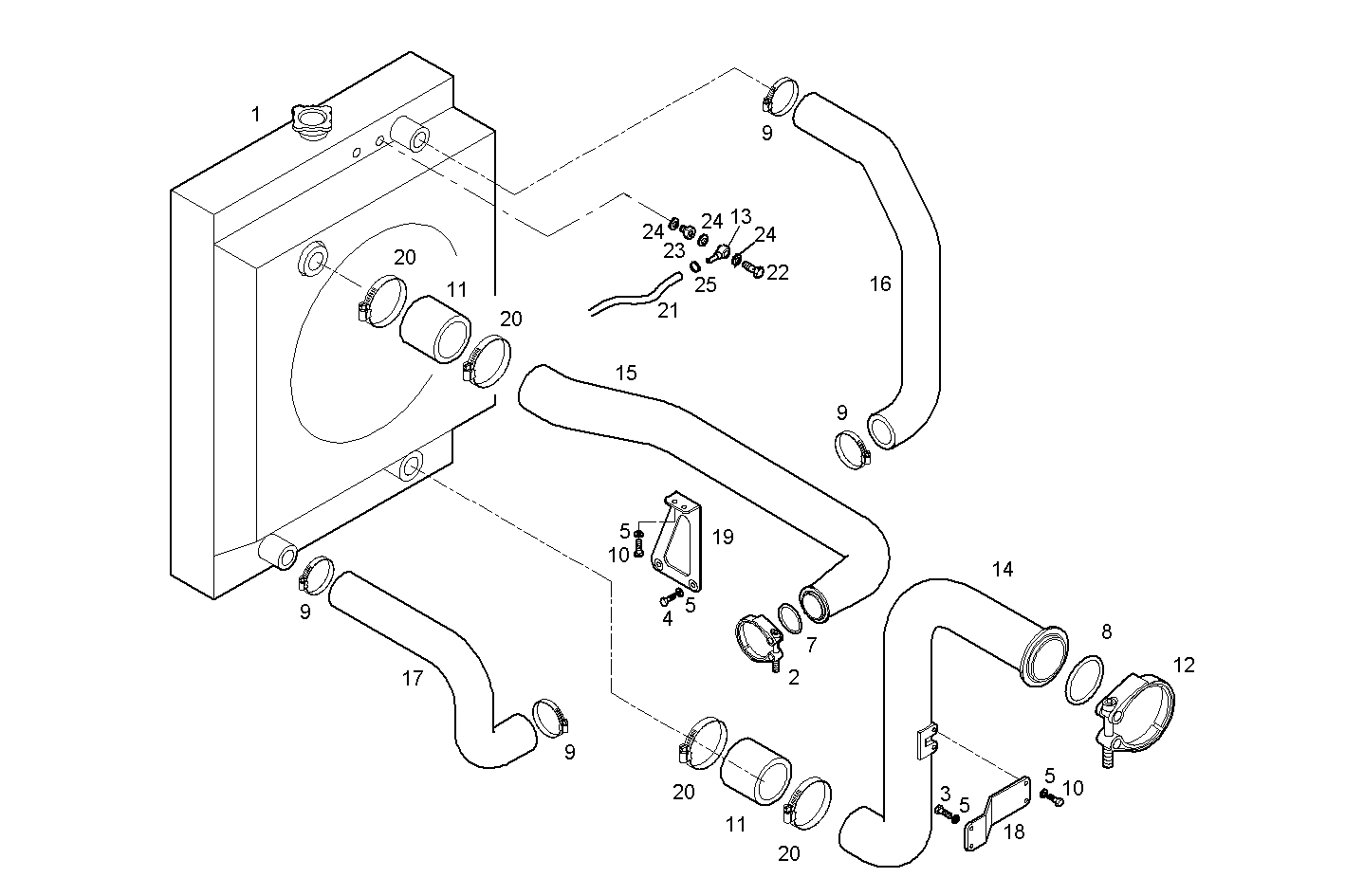 Iveco/FPT RADIATOR 2 CIRCUITS AIR/WATER