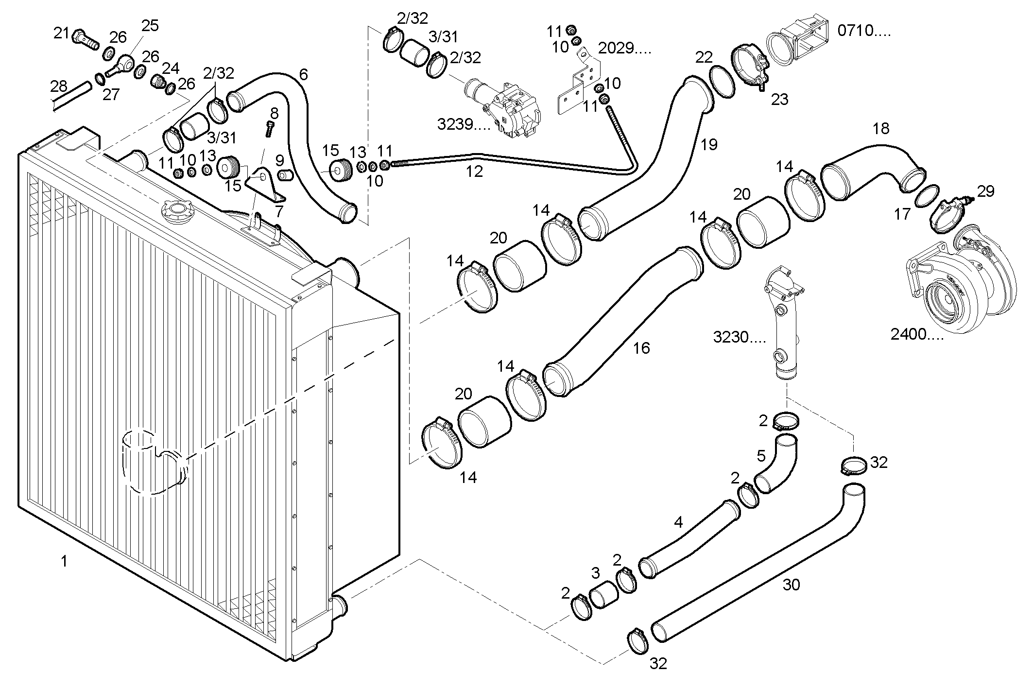 Iveco/FPT RADIATOR 2 CIRCUITS AIR/WATER