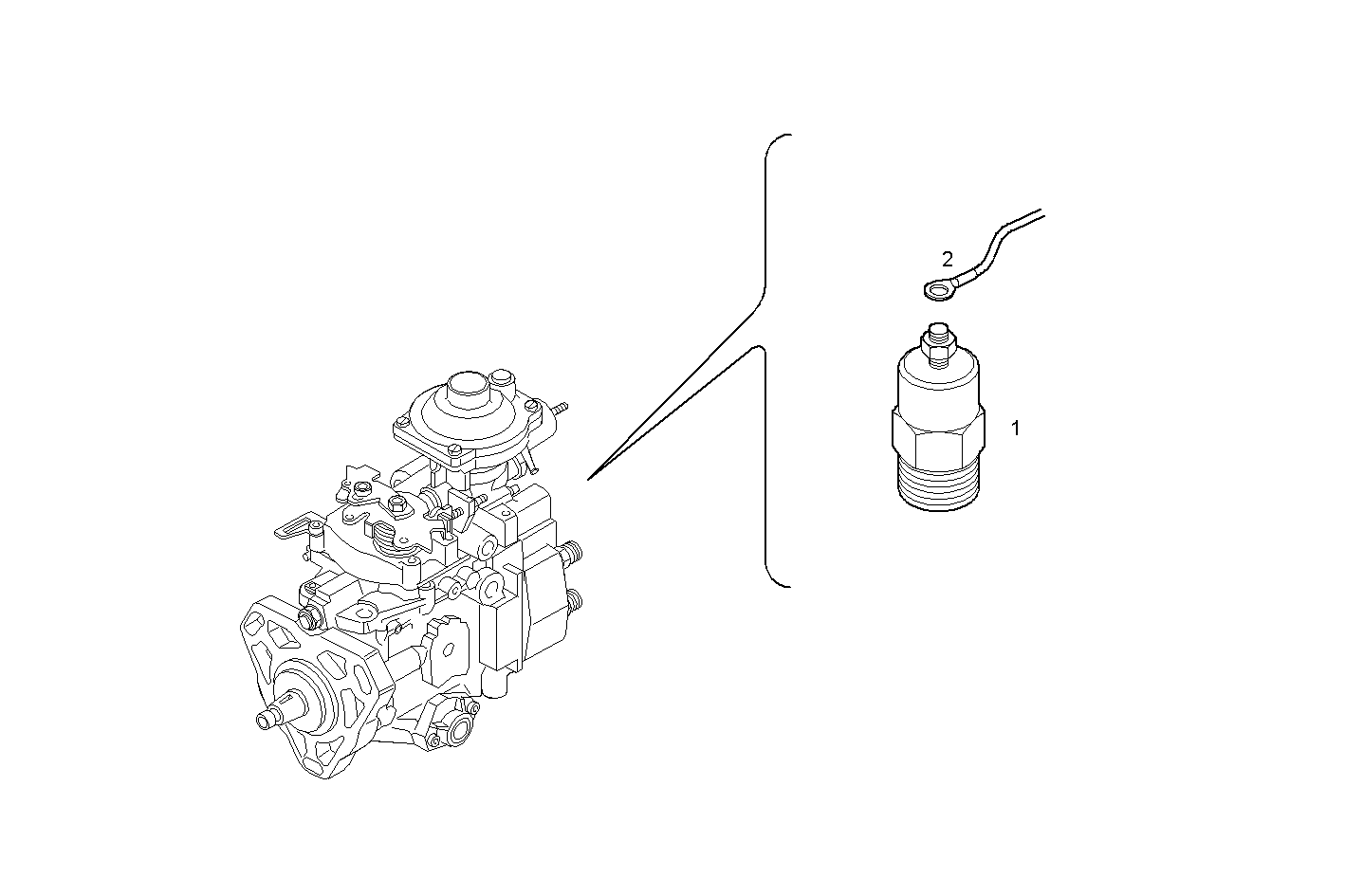 Iveco/FPT STOP SOLENOID - ENERGIZE TO RUN - 12V