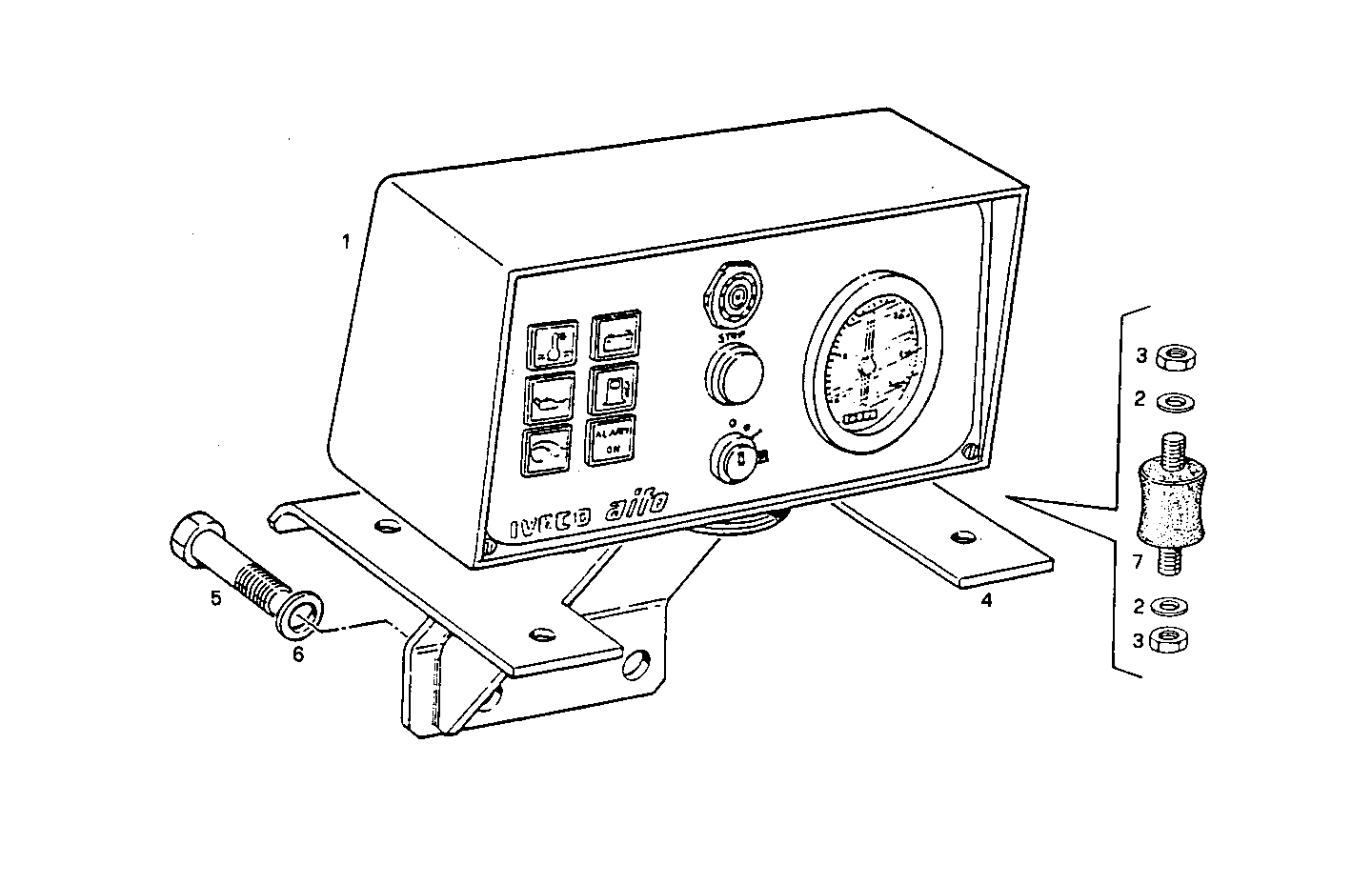 Iveco/FPT PANEL WITH ELECTRIC RPM-COUNTER