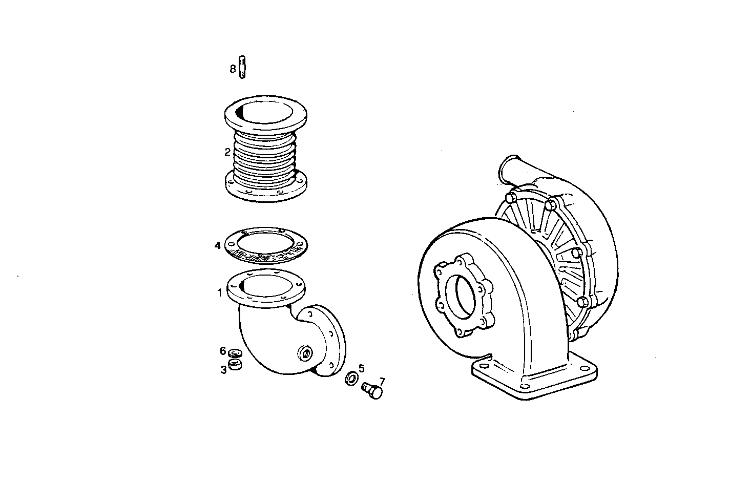 Iveco/FPT TURNING EXHAUST ELBOW WITH BELLOWS