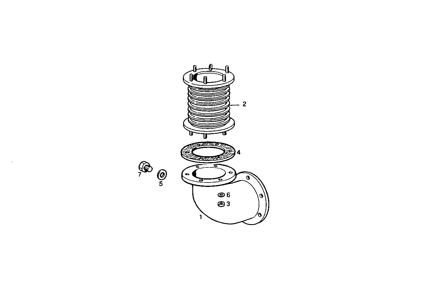 Iveco/FPT TURNING EXHAUST ELBOW WITH BELLOWS