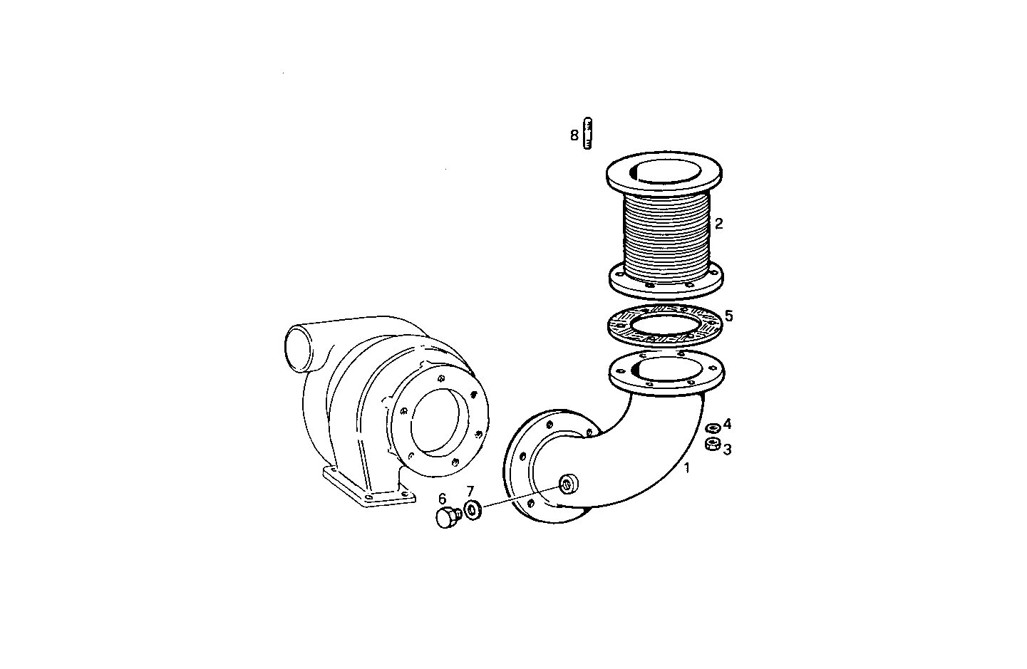 Iveco/FPT TURNING EXHAUST ELBOW WITH BELLOWS