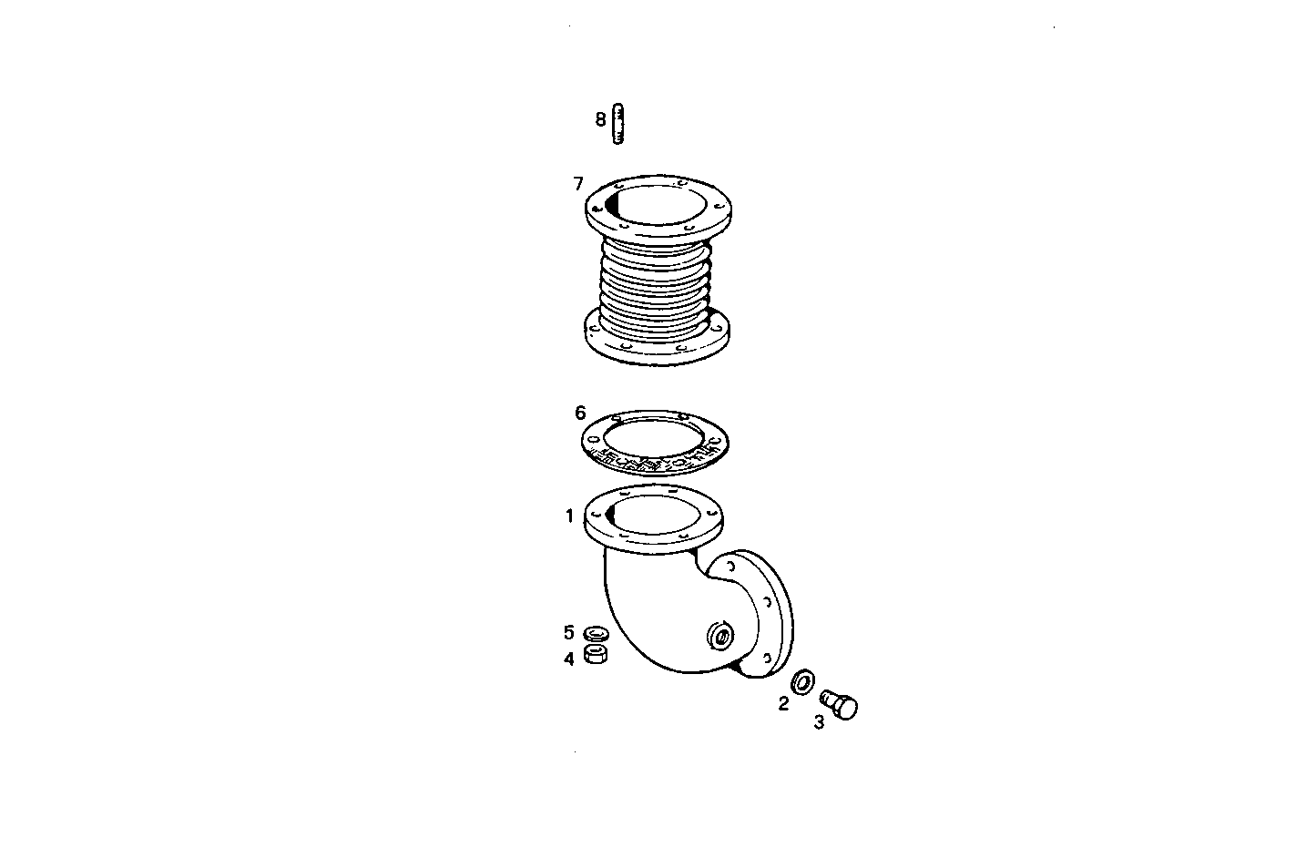 Iveco/FPT TURNING EXHAUST ELBOW WITH BELLOWS