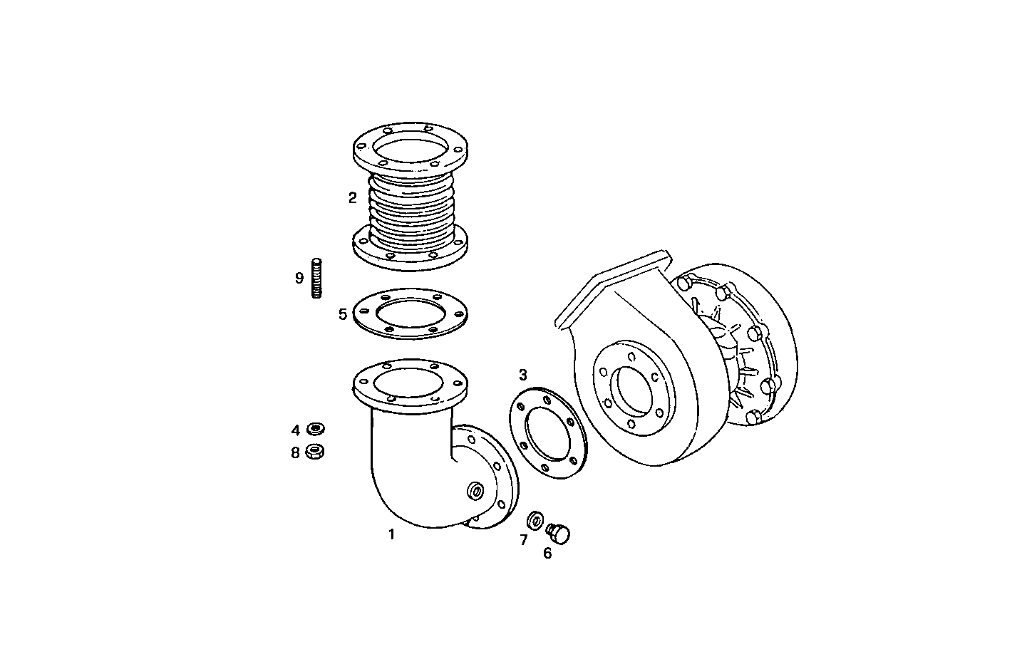 Iveco/FPT TURNING EXHAUST ELBOW WITH BELLOWS