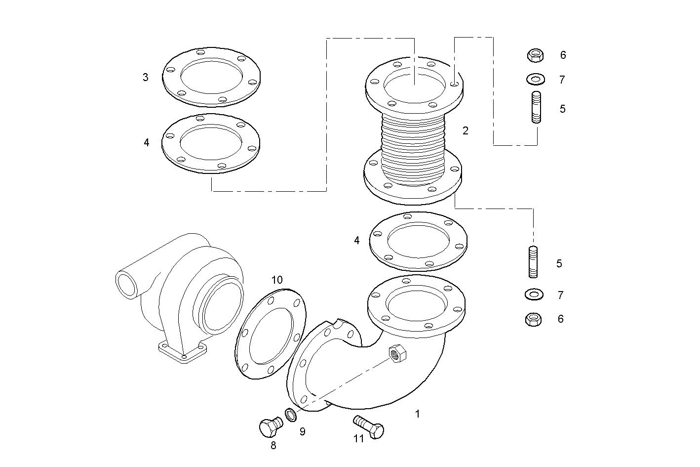 Iveco/FPT UPWARD REAR EXHAUST ELBOW