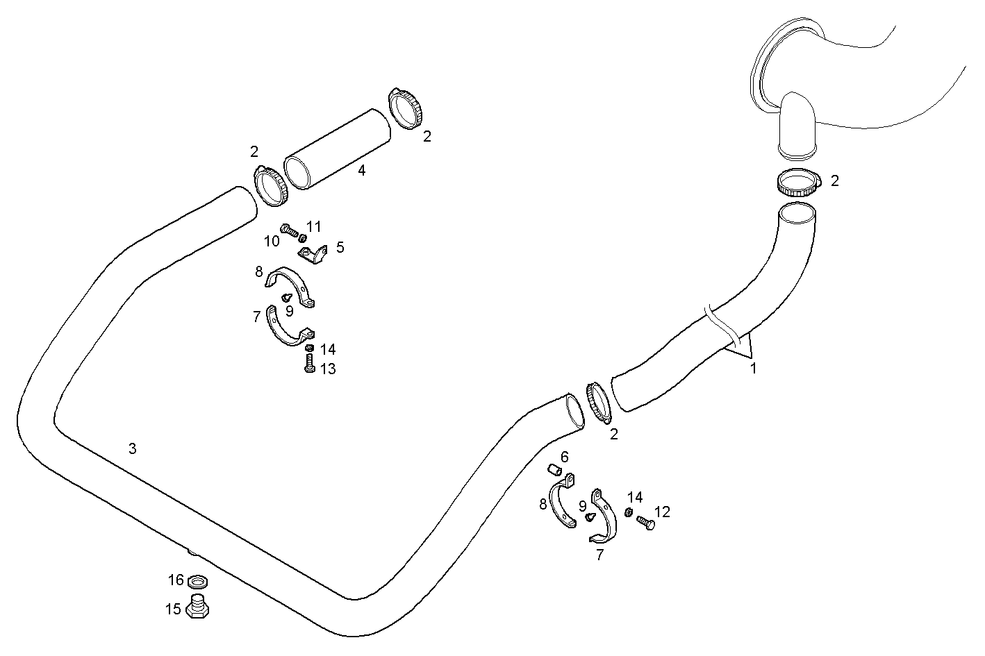 Iveco/FPT GAS-WATER MIXER WITH STERN OUTLET